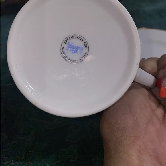 Pier One Monno Bangladesh 4pc Dinner Place Setting Hand- Painted Gold Trim HTF - Picture 6 of 9